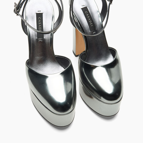 Casadei Patty Platform Interstellar Sandal Gun Metal 1G688C1301INTER Casadei Patty Platform Interstellar Sandal Gun Metal 1G688C1301INTER