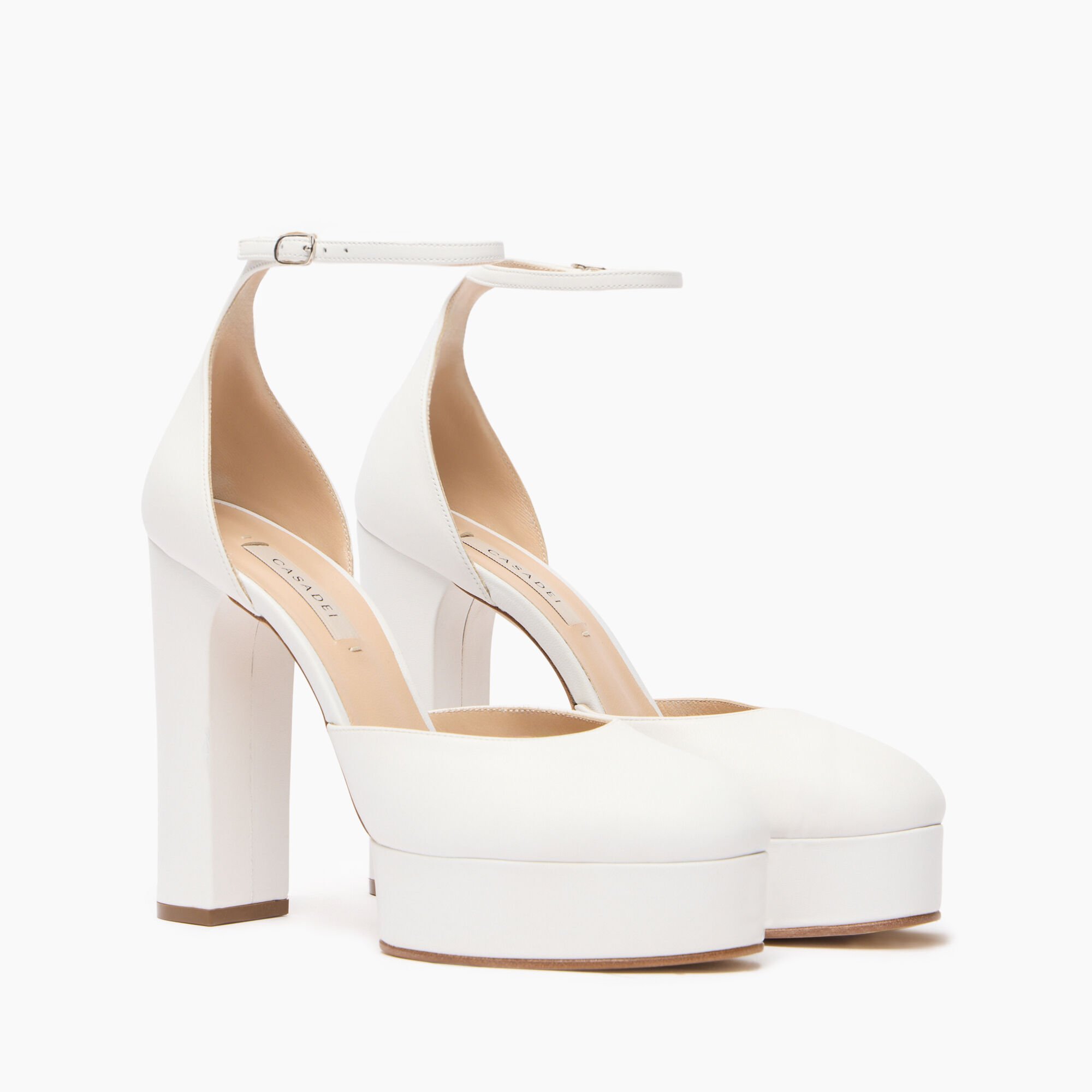 Casadei Betty Leather Platforms White 1H977W1201MINOR