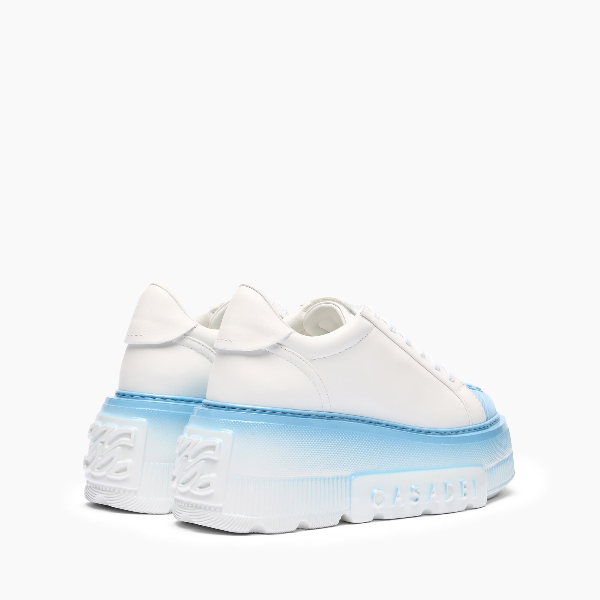 Casadei Nexus Toe Cap Sneakers White and Sky 2X944V0701C1969