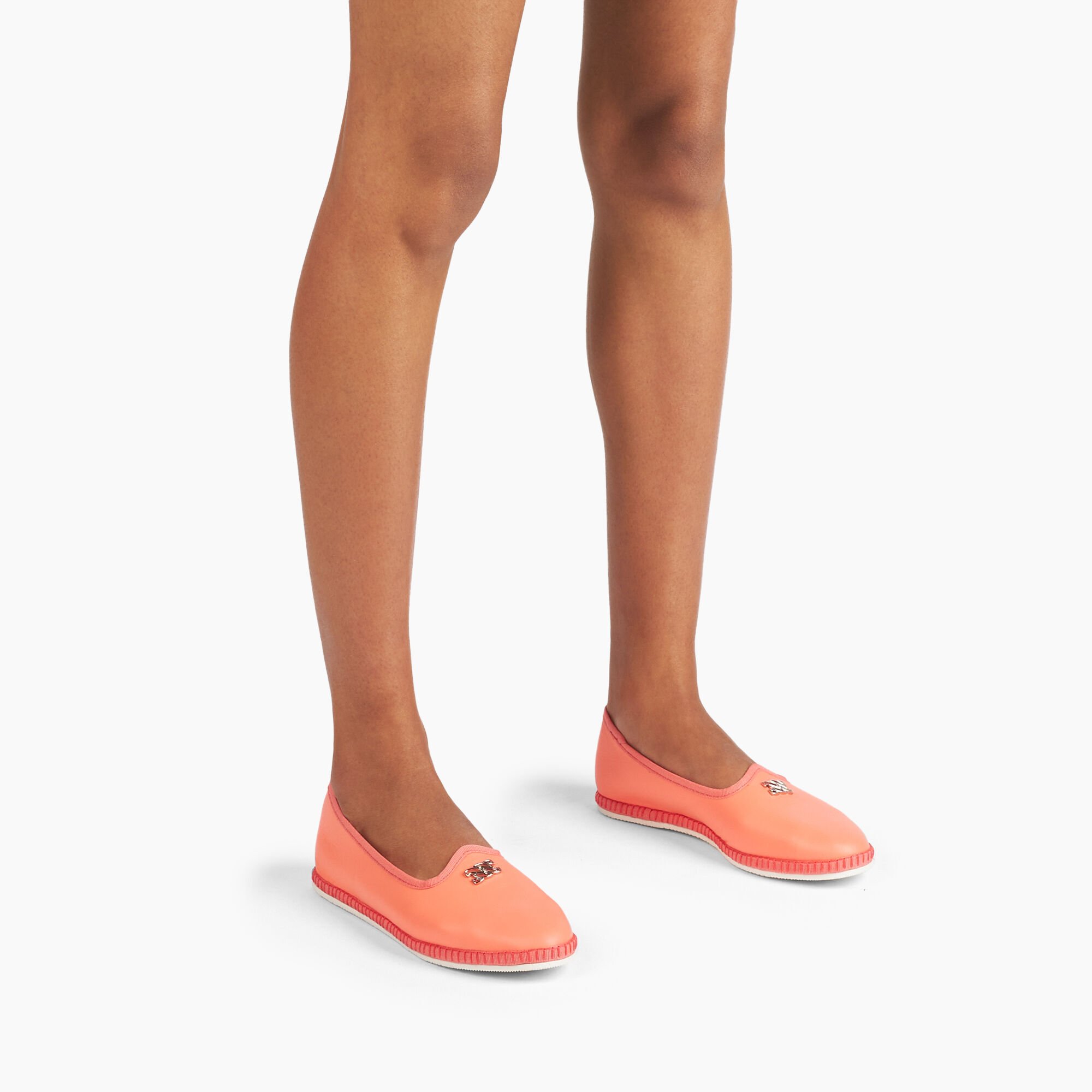 Casadei Capalbio Leather Ballet Flats Coral 1D259X0101C2673