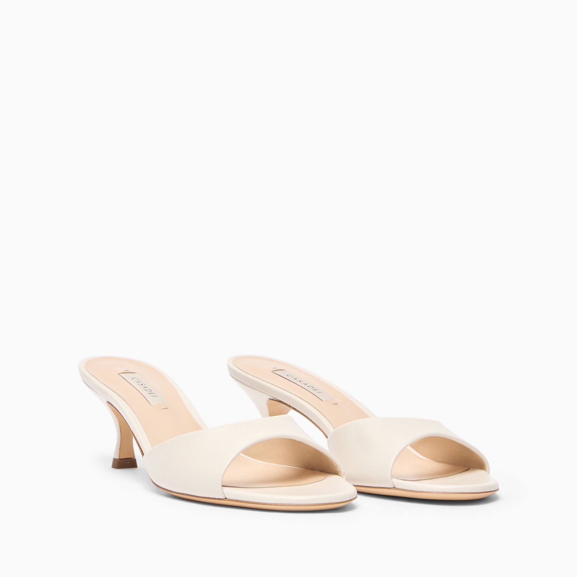 Casadei Julia Kitten Leather Mules Sasso 1M408J0501MINOR