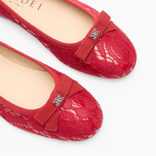 Casadei Liberty Ballet Flats Red Passion 1A291A0101C2867 Casadei Liberty Ballet Flats Red Passion 1A291A0101C2867
