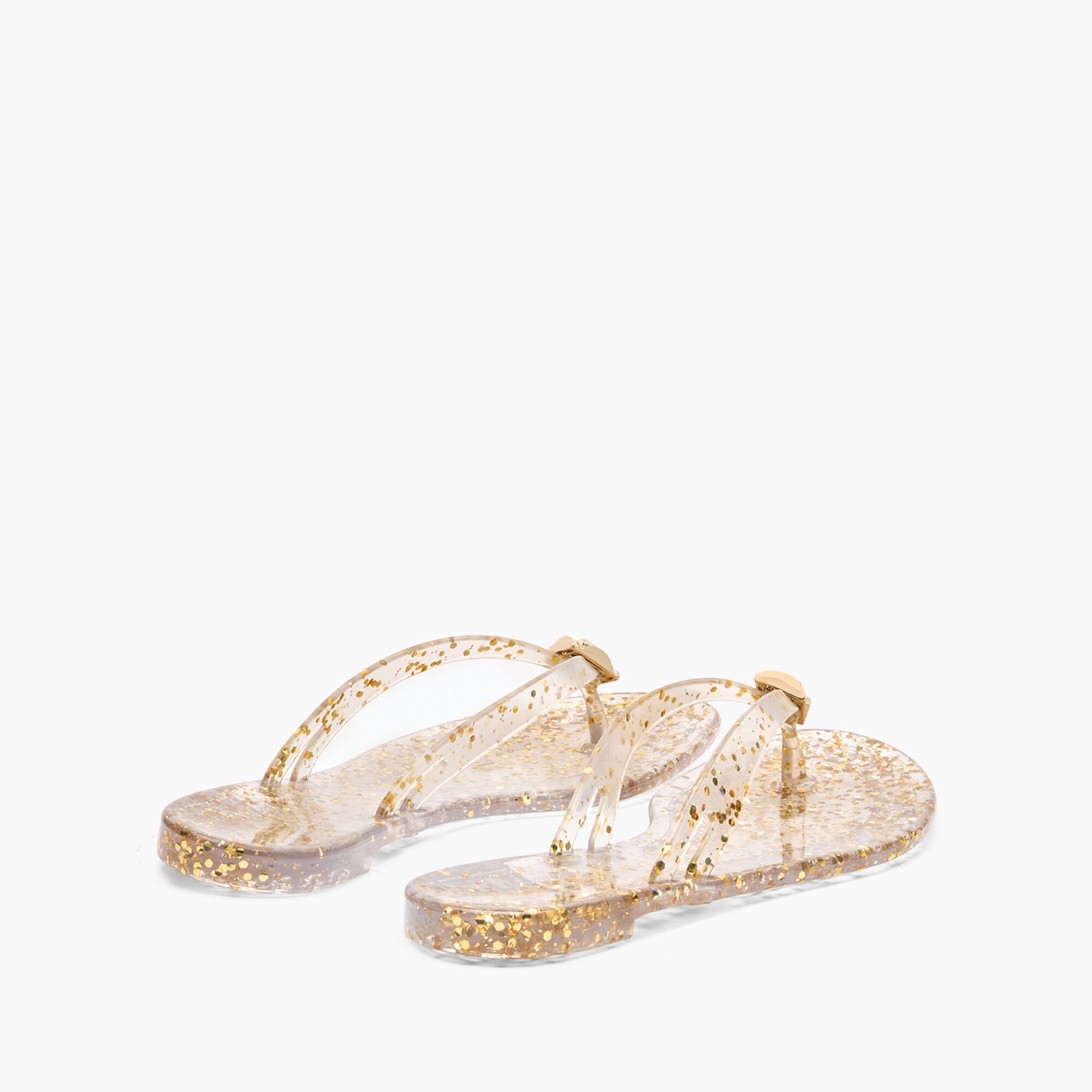 Casadei Jelly Glitter Flip Flops Ice and Gold 2Y255J0101BHGLT