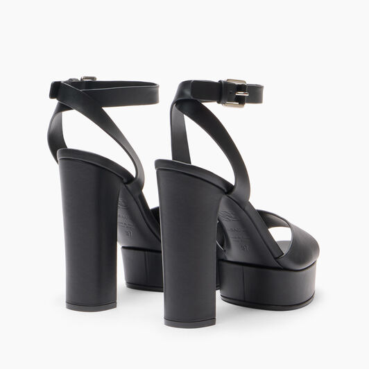 Casadei Betty Leather Platforms Sandals Black 1L313J1201FLORE