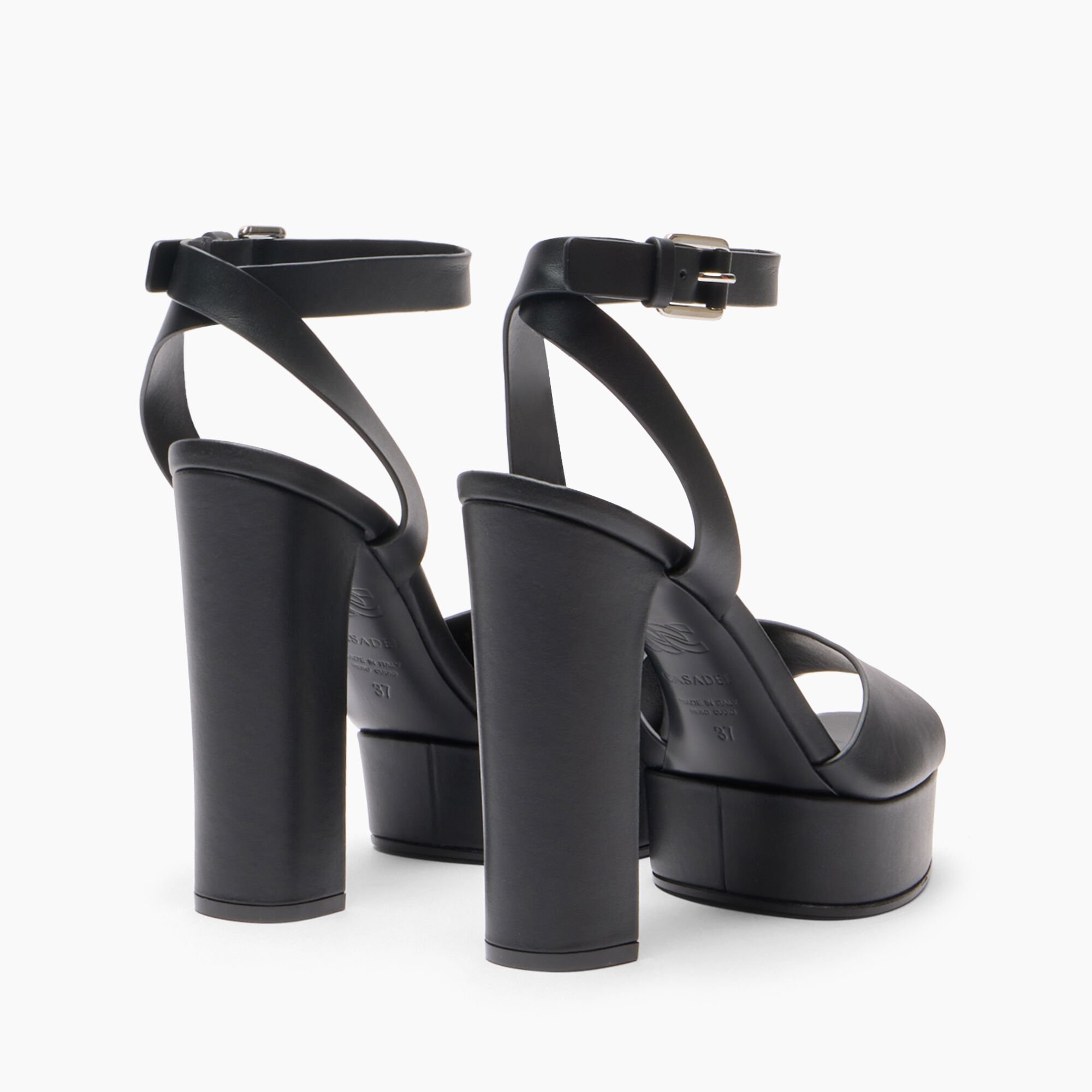 Casadei Betty Leather Platforms Sandals Black 1L313J1201FLORE