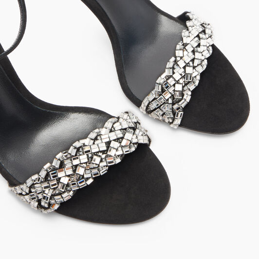 Casadei Starsway Julia Sandals Black and Crystal 1L401A0801T0531