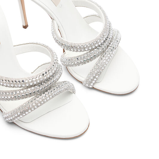 Casadei Julia Stratosphere Mules White and Crystal 1M417J1001W0001