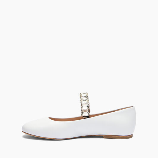 Casadei Crystal Ballet Flats White 1A283J0101C2675