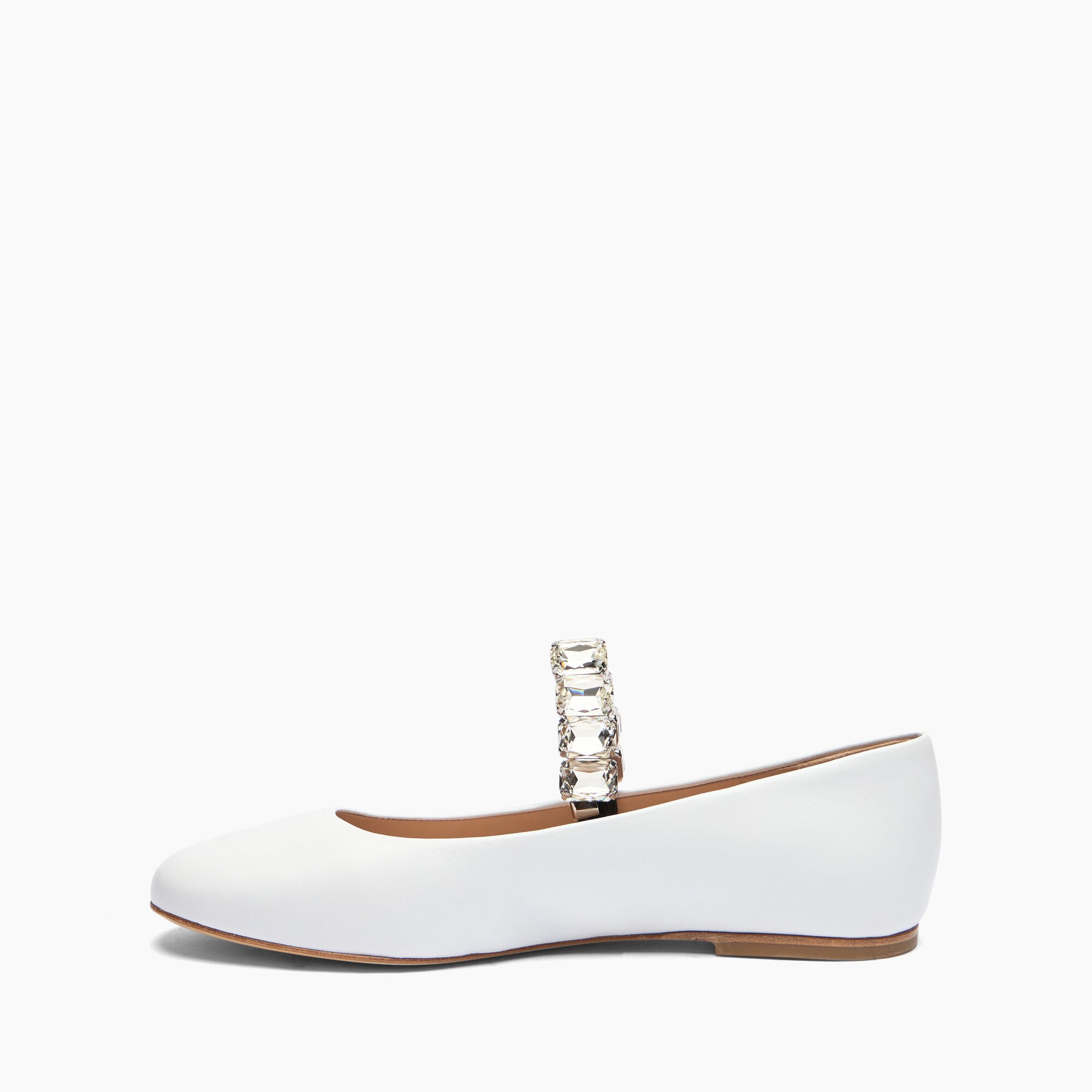 Casadei Crystal Ballet Flats White 1A283J0101C2675
