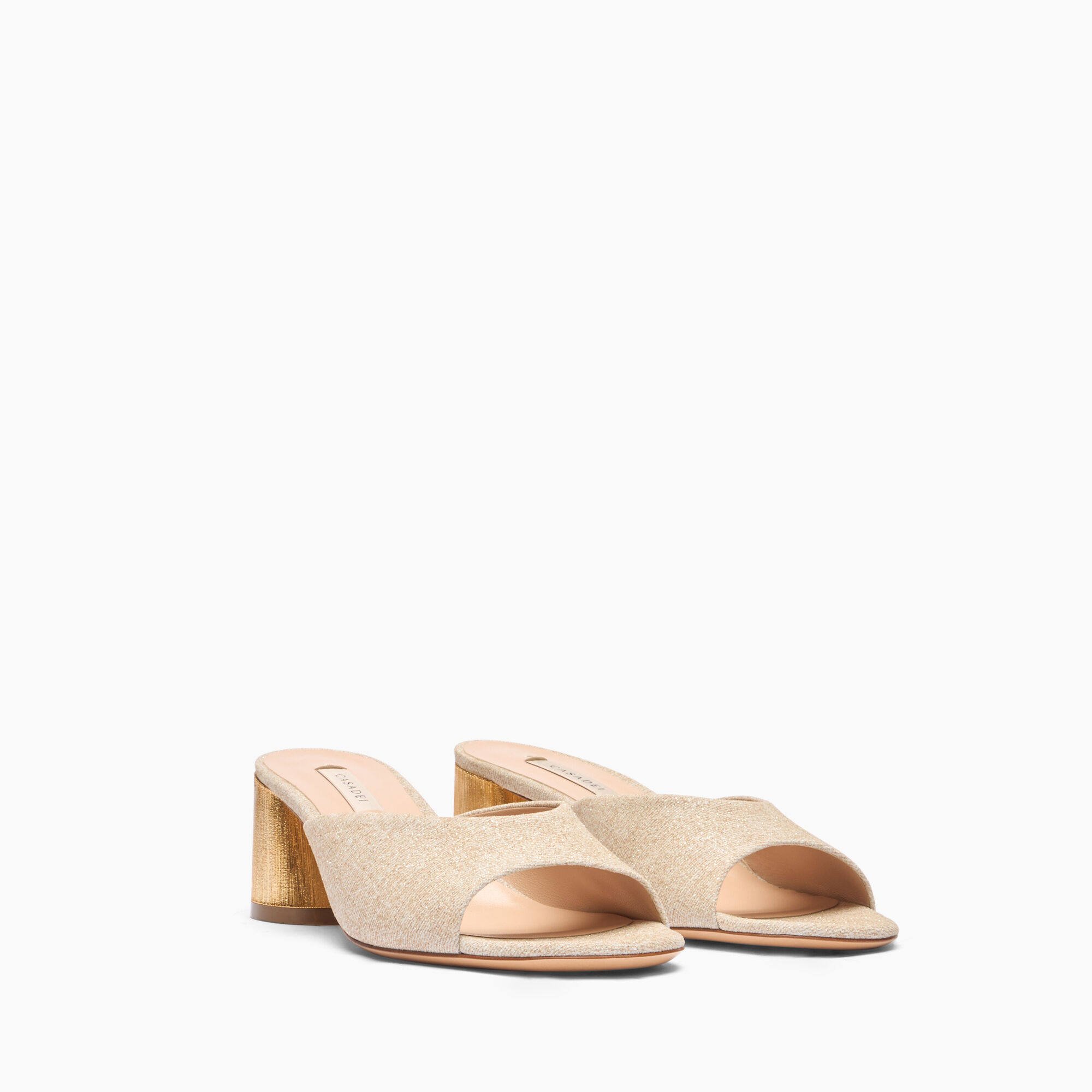 Casadei Cleo Opera Bellagio Mules Gold 1M427J0501C2658