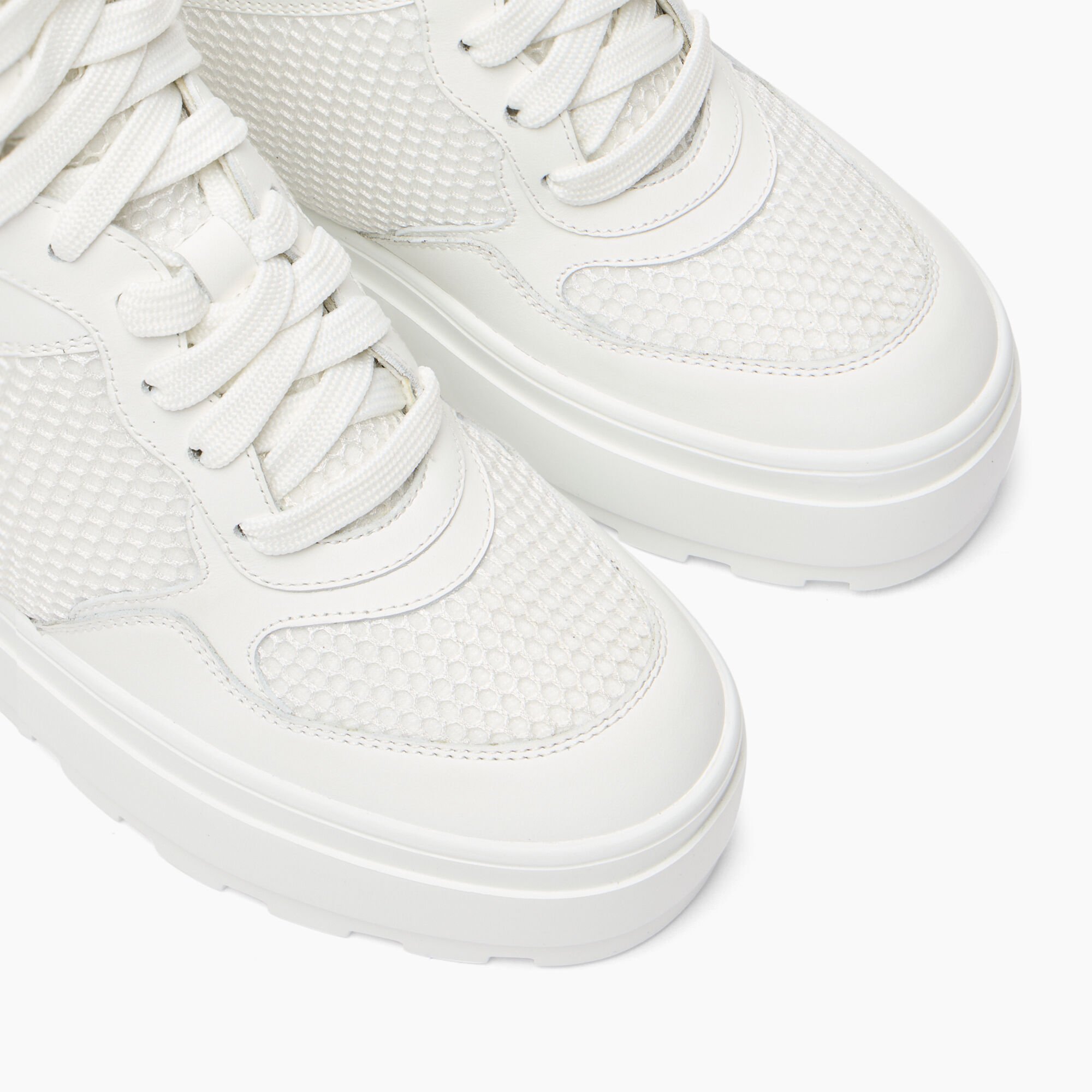 Casadei High top Net & Leather Sneakers White 2X053J0801T0512