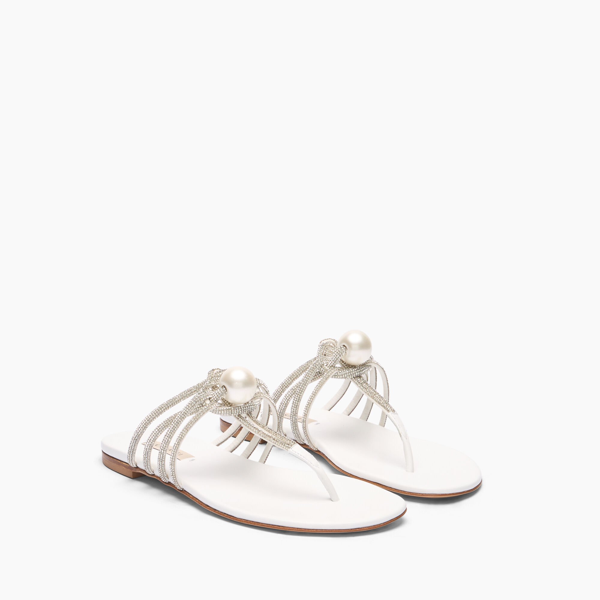 Casadei Labuan Flats White and Crystal 1N231J0101LABUN