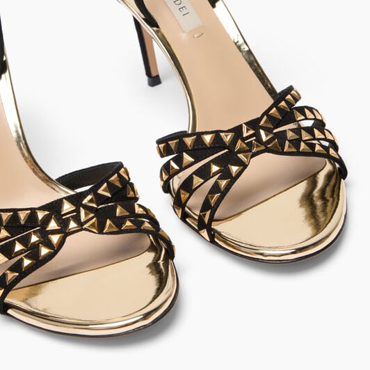 Casadei Divine Sandal Gold Black 1L408A0801C2903 Casadei Divine Sandal Gold Black 1L408A0801C2903