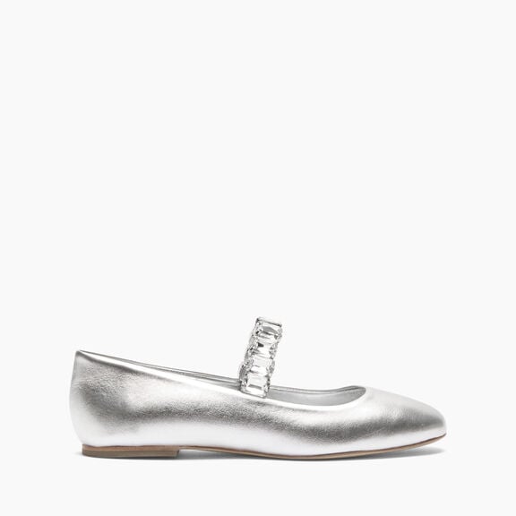 Casadei Flash Ballet Flats Silver 1A283J0101C2676