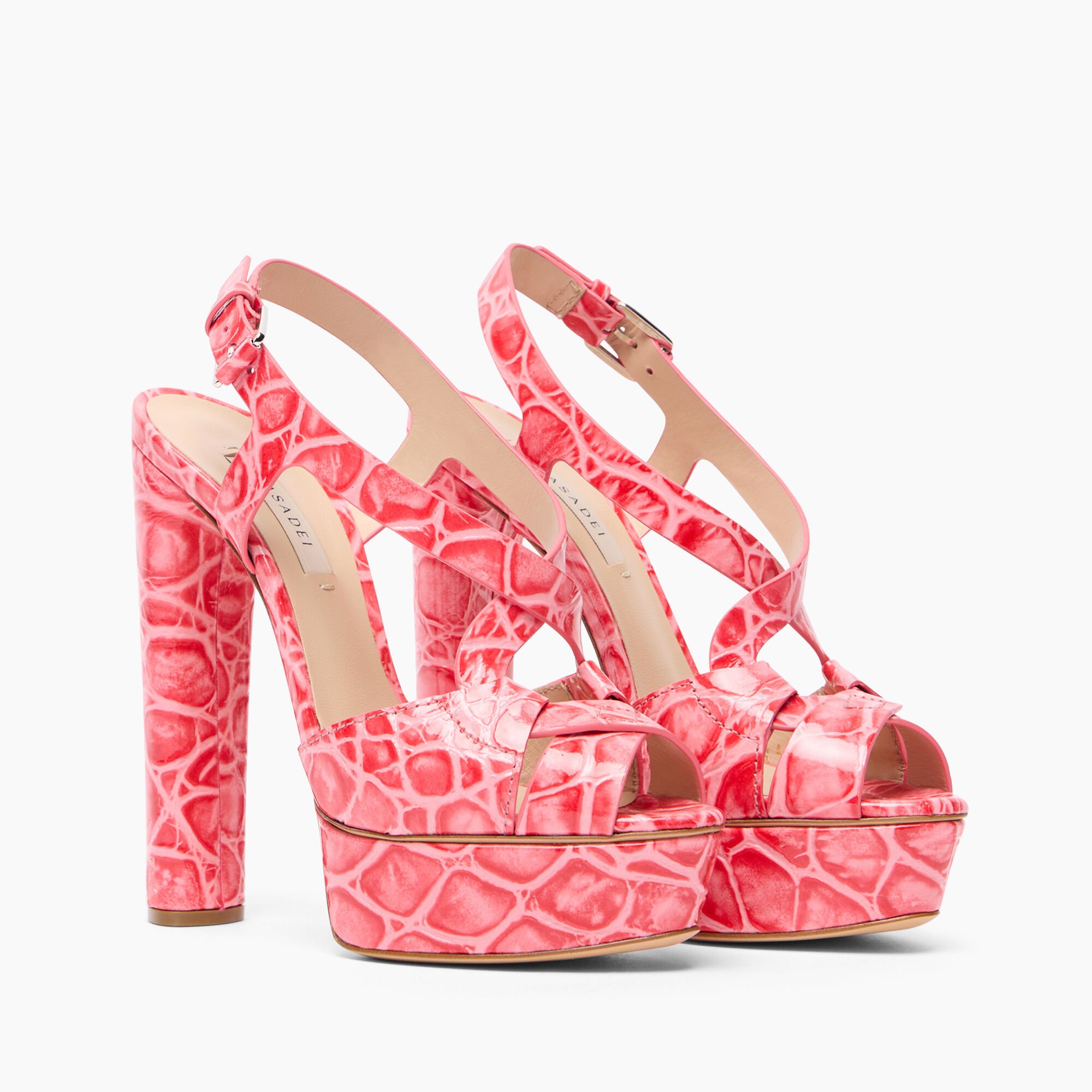 Casadei Flora Jurassic Platform Sandals Coral 1L333J1401JURAS
