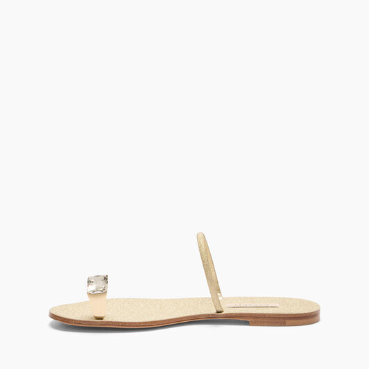 Casadei Soraya Solar Eclipse Flat Sandals Goldust 1N234J0101SOLAC