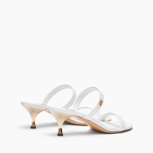 Casadei Chic Julia Kitten Mule White 1M550B0501C3024