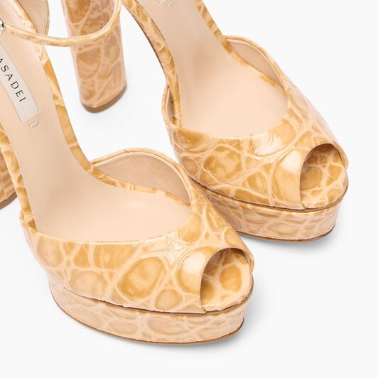 Casadei Flora Jurassic Platform Sandals Toffee 1L287Y1401JURAS