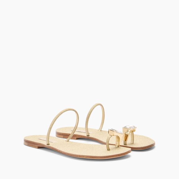 Casadei Soraya Solar Eclipse Flat Sandals Goldust 1N234J0101SOLAC Casadei Soraya Solar Eclipse Flat Sandals Goldust 1N234J0101SOLAC