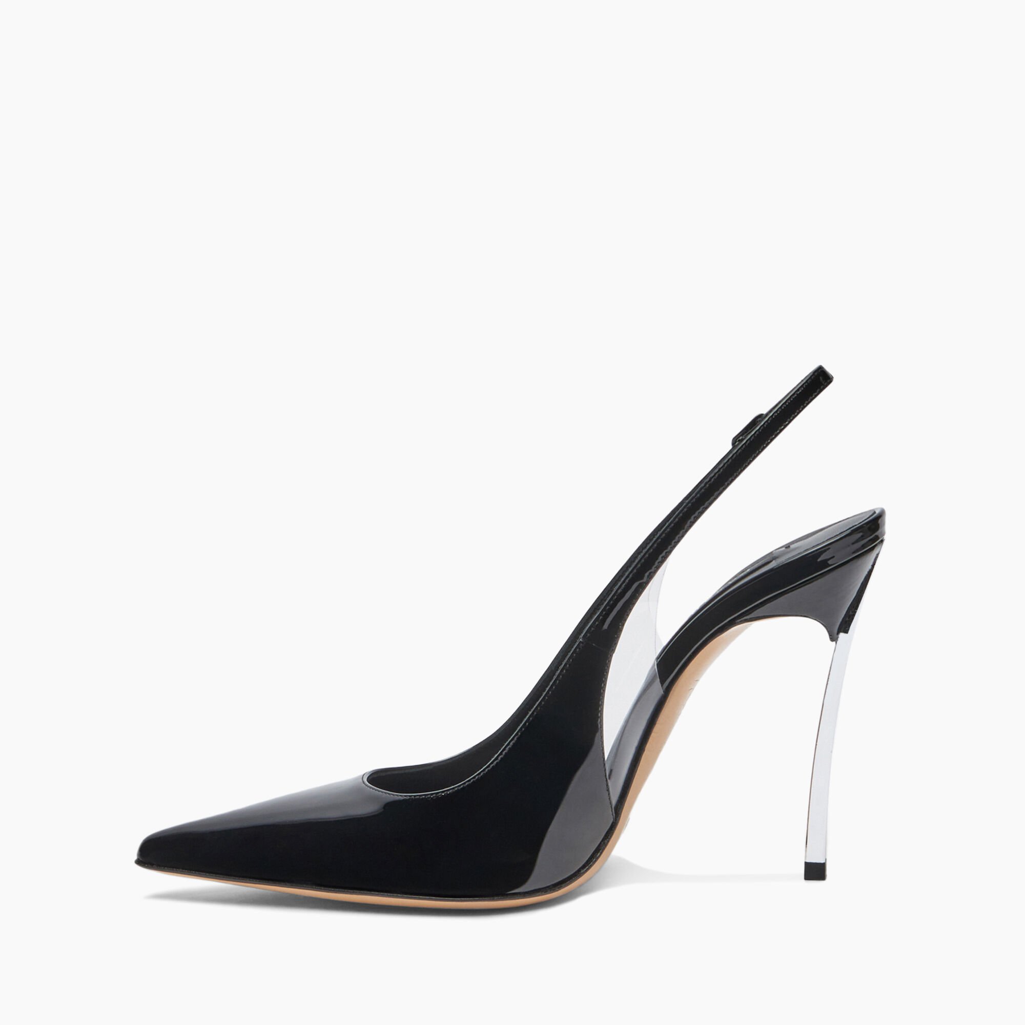 Casadei Superblade Patent Leather Slingback Black 1G590X100MC1481