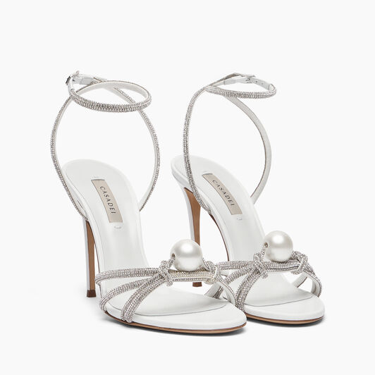 Casadei Julia Labuan Sandals White and Crystal 1L325J1001LABUA