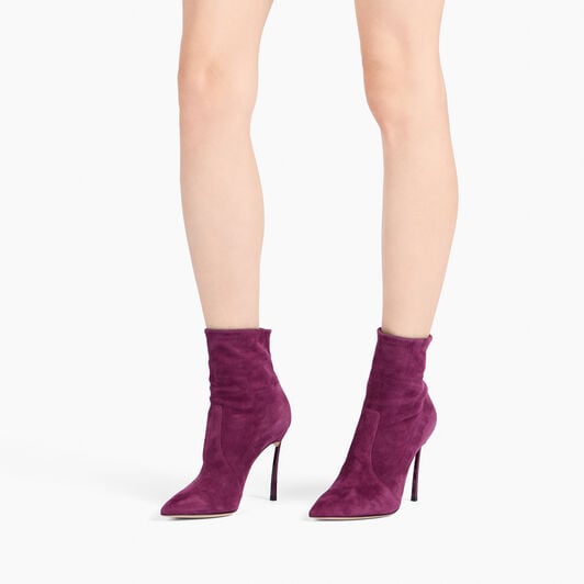 Casadei Blade Suede Ankle Boots Amarena 1R672H100TT0005 Casadei Blade Suede Ankle Boots Amarena 1R672H100TT0005