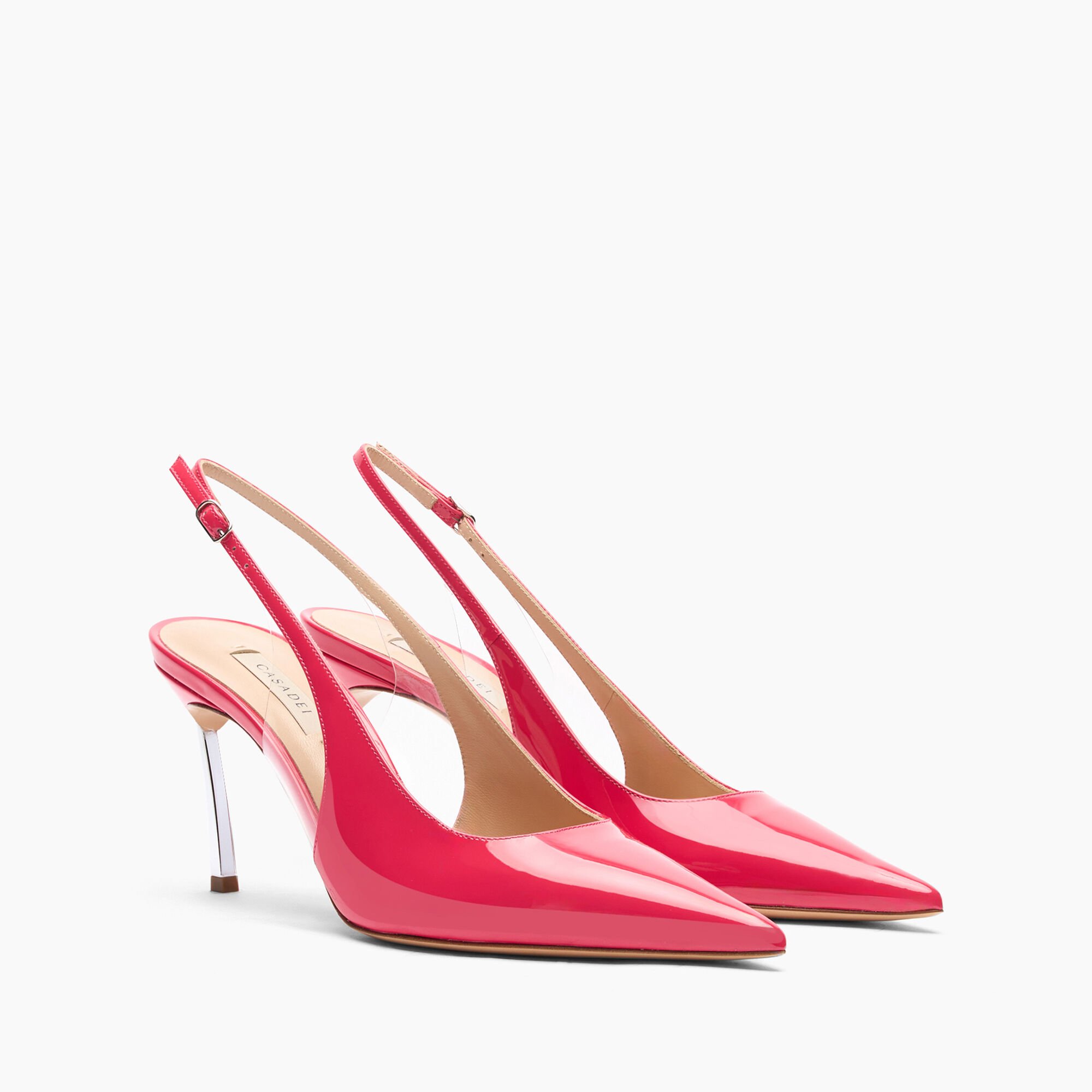 Casadei Superblade Patent Leather Slingbacks Coral 1G590X080MC1481
