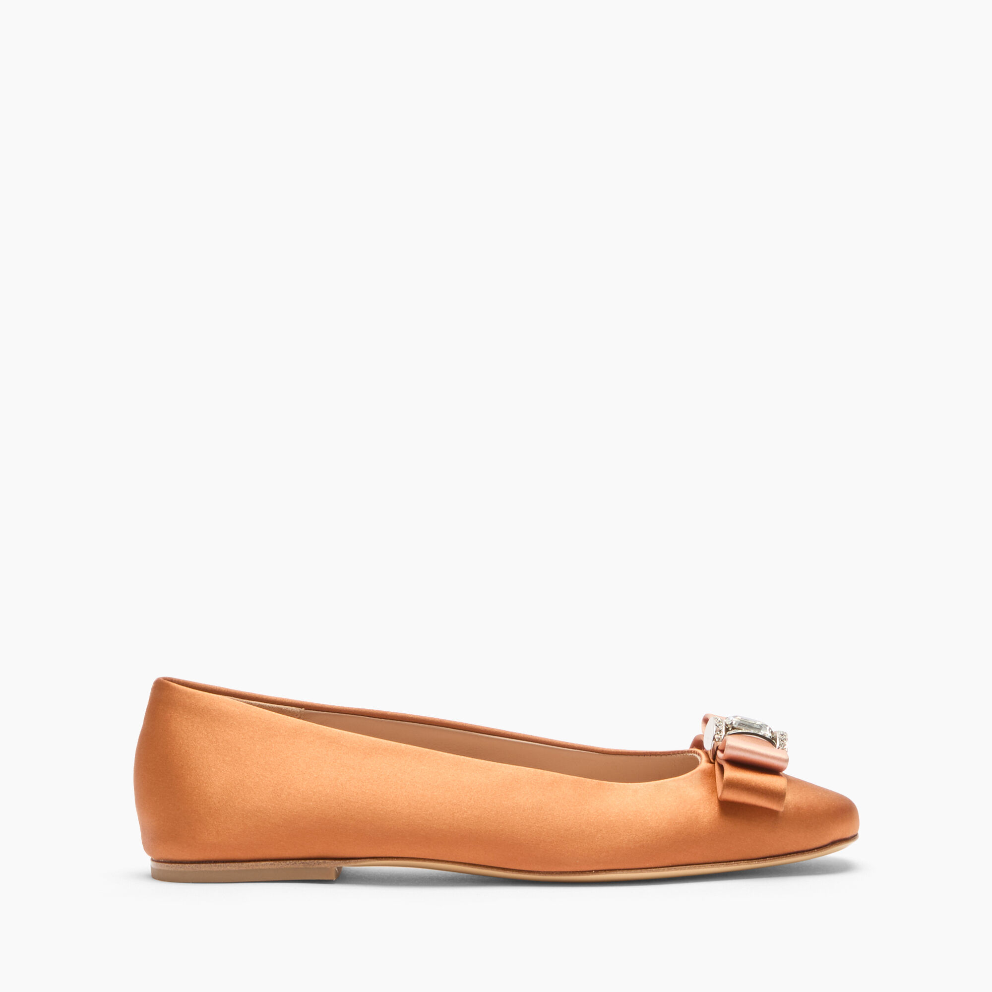Casadei Satin Ballet Flats Topazio and Light Peach 1A284J0101C2654