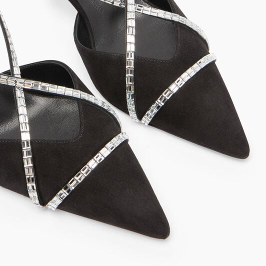 Casadei Starsway Julia Slingbacks Black and Crystal 1H041A0501T0526 Casadei Starsway Julia Slingbacks Black and Crystal 1H041A0501T0526