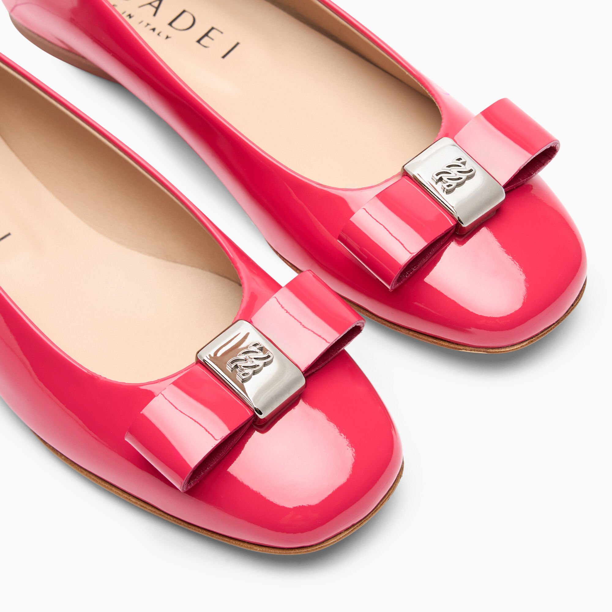 Casadei Patent Leather Ballet Flats Coral 1A274Y0101C2623