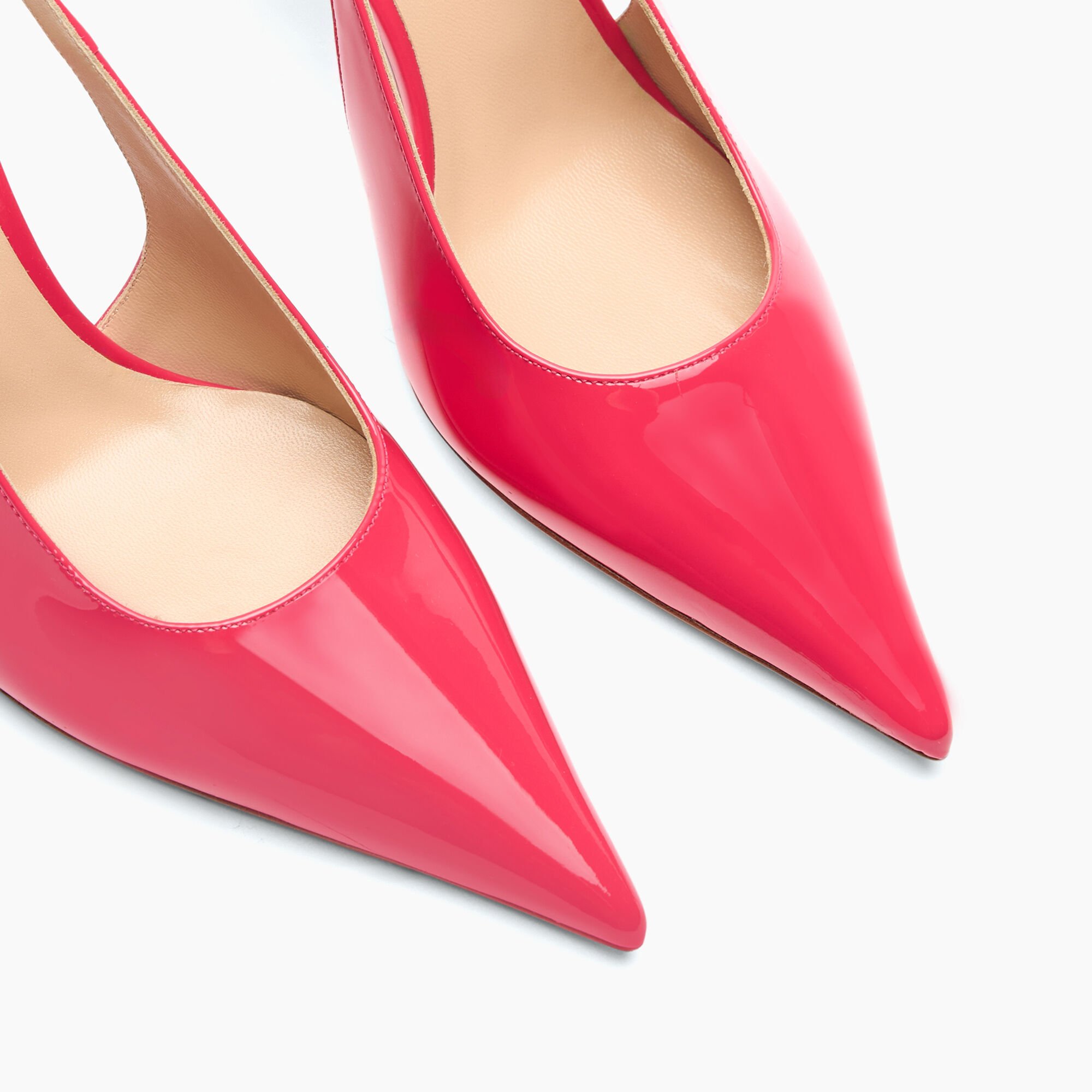 Casadei Superblade Patent Leather Slingbacks Coral 1G590X080MC1481