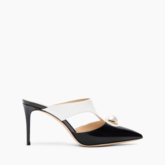 Casadei Julia Big Pink Mules Black and White 1H019J0801TIFFA