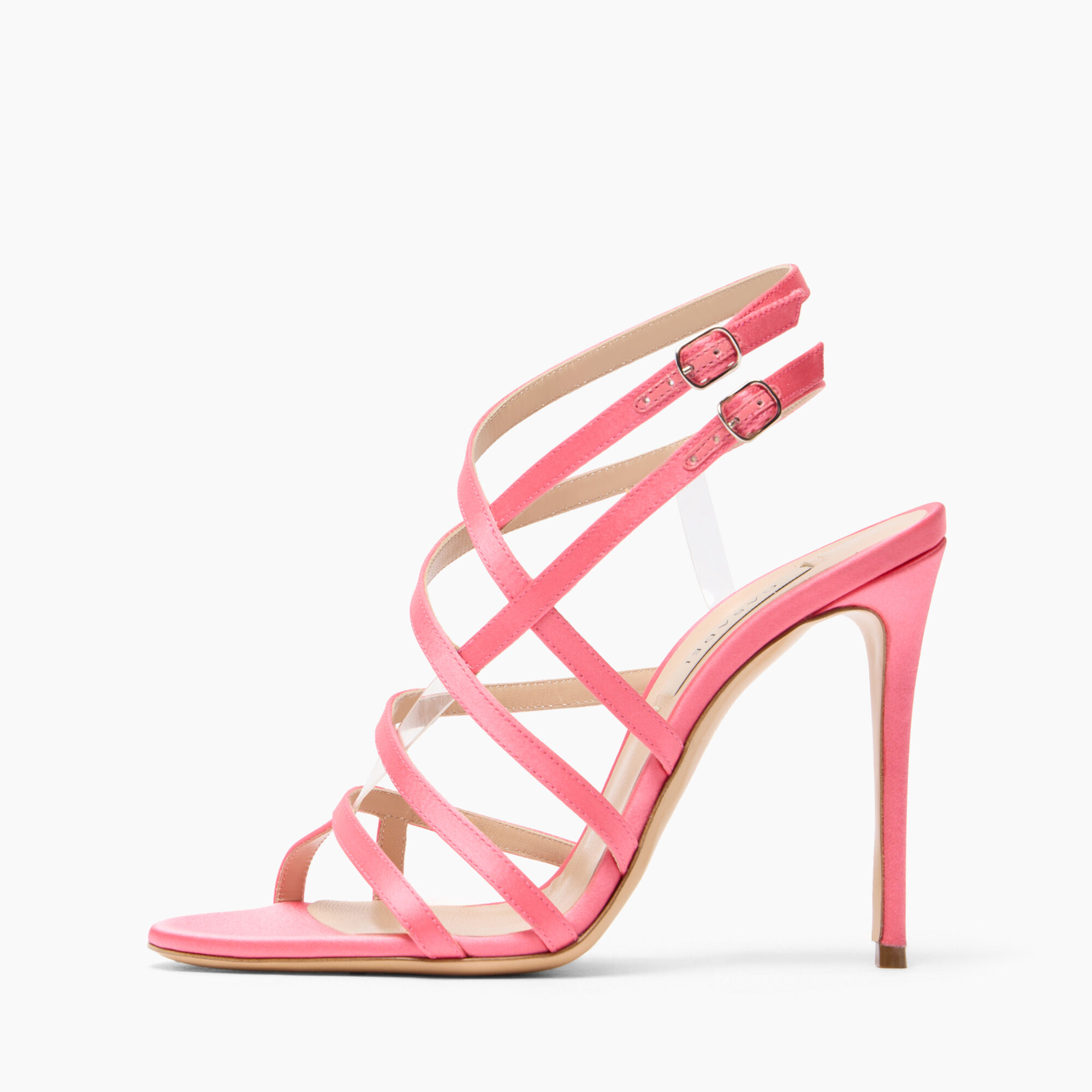 Casadei Julia Satin Cage  Sandals Coral 1L305J1001T0506