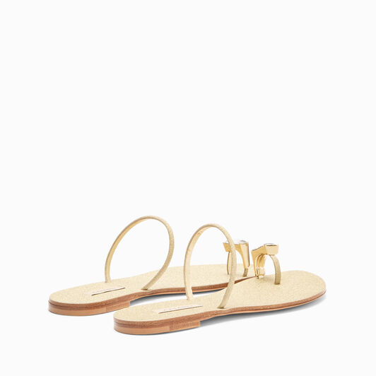 Casadei Soraya Solar Eclipse Flat Sandals Goldust 1N234J0101SOLAC