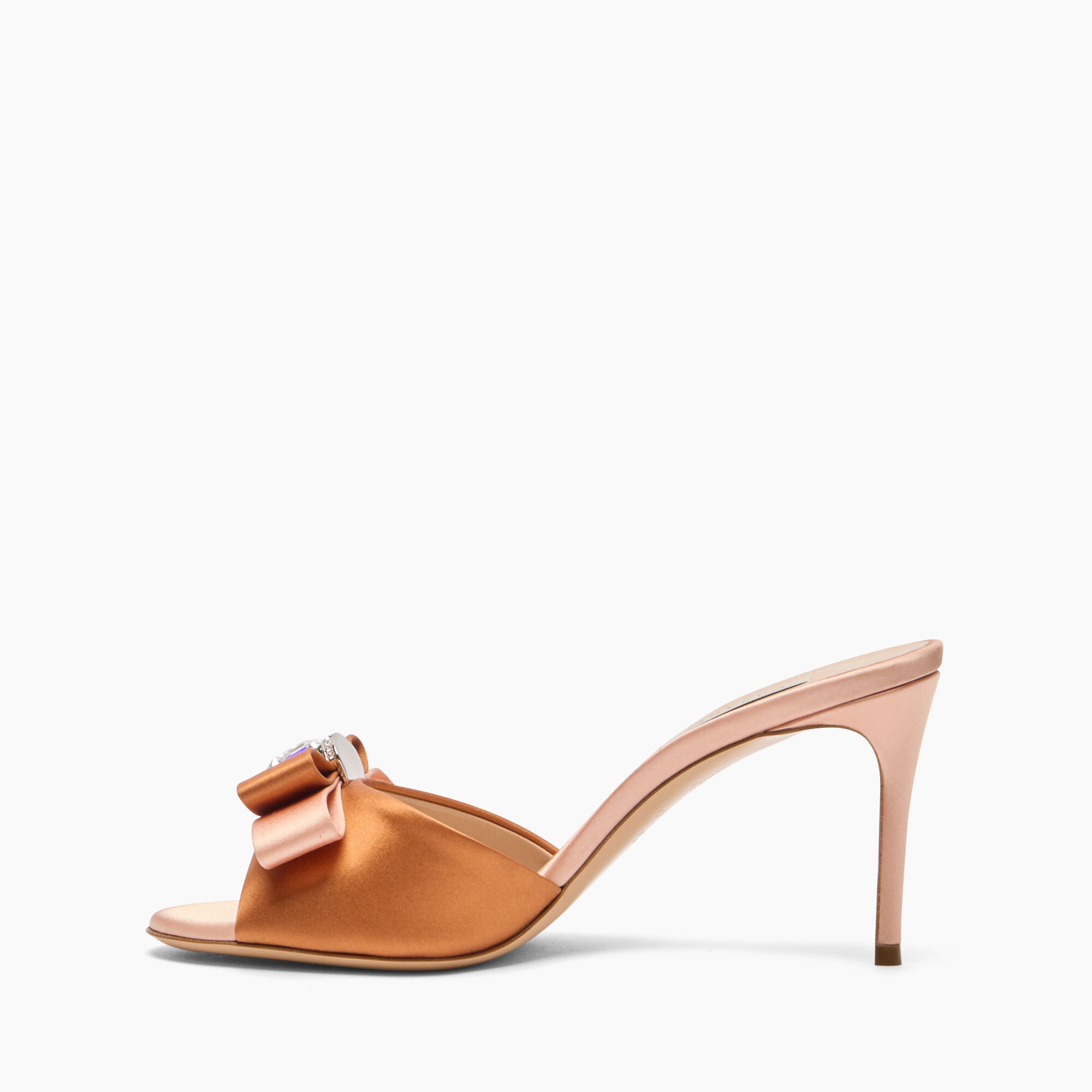 Casadei Julia You Satin Mules Topazio and Light Peach 1M420J0801C2654