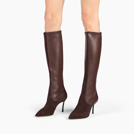 Casadei Blade Sueade Debby Boot Carob + Saddle 1S413C080TT0522