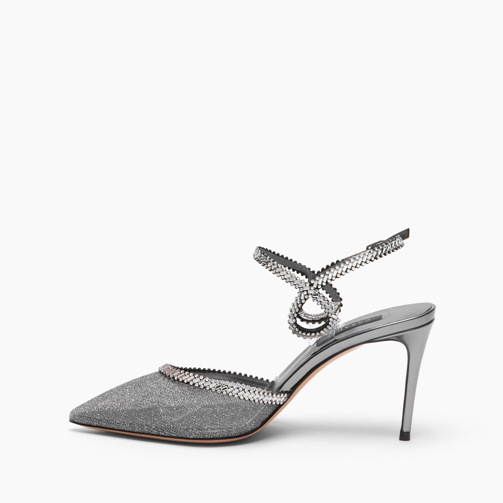 Casadei Josephine Julia Slingback Iron, silver 1H072B0801C2955 Casadei Josephine Julia Slingback Iron, silver 1H072B0801C2955