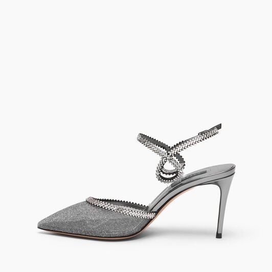 Casadei Josephine Julia Slingback Iron, silver 1H072B0801C2955 Casadei Josephine Julia Slingback Iron, silver 1H072B0801C2955