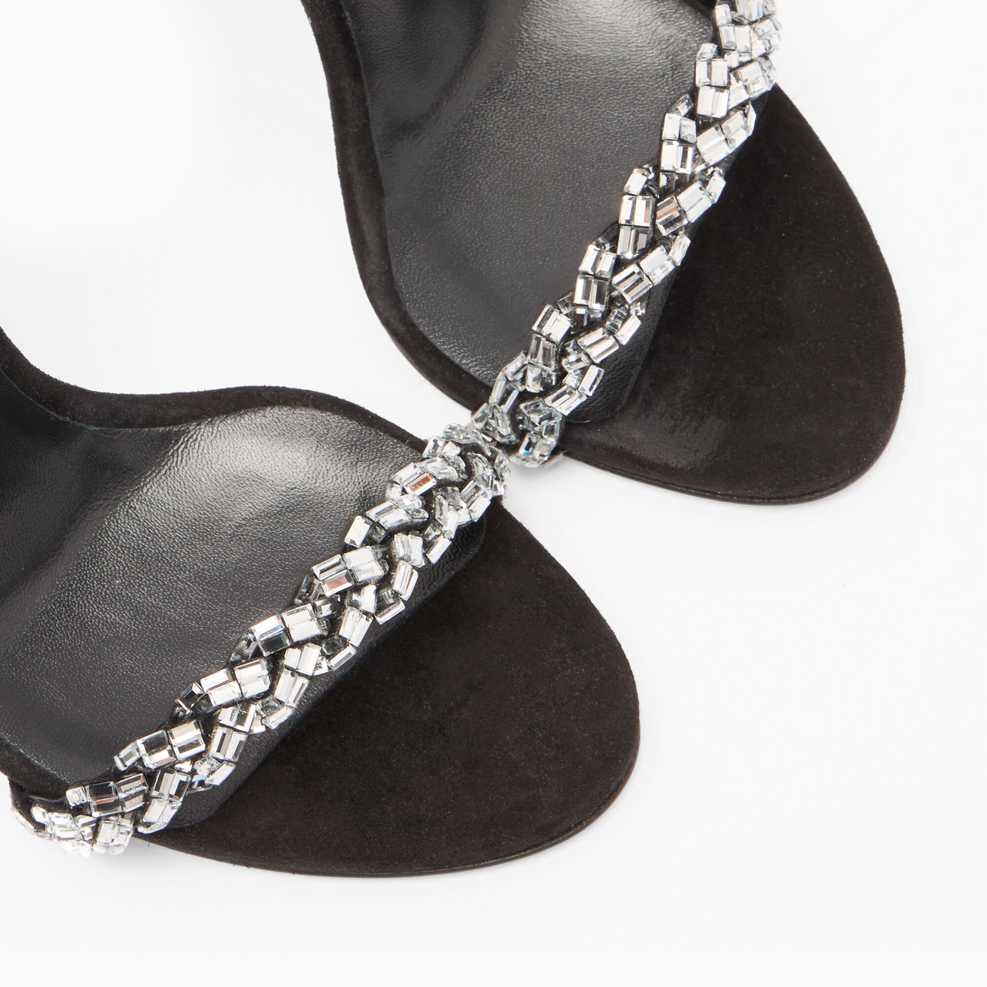 Casadei Starsway Cappa Blade Sandals Black and Crystal 1L394A120TT0527