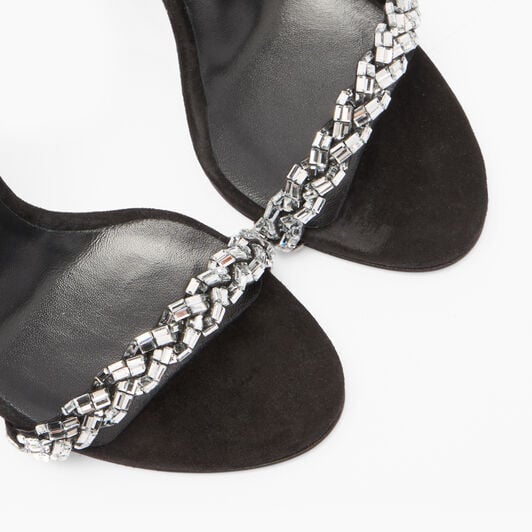 Casadei Starsway Cappa Blade Sandals Black and Crystal 1L394A120TT0527 Casadei Starsway Cappa Blade Sandals Black and Crystal 1L394A120TT0527