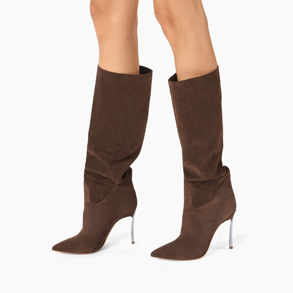 Casadei Blade Suede Boot Cacao 1S329Y100MC1832 Casadei Blade Suede Boot Cacao 1S329Y100MC1832