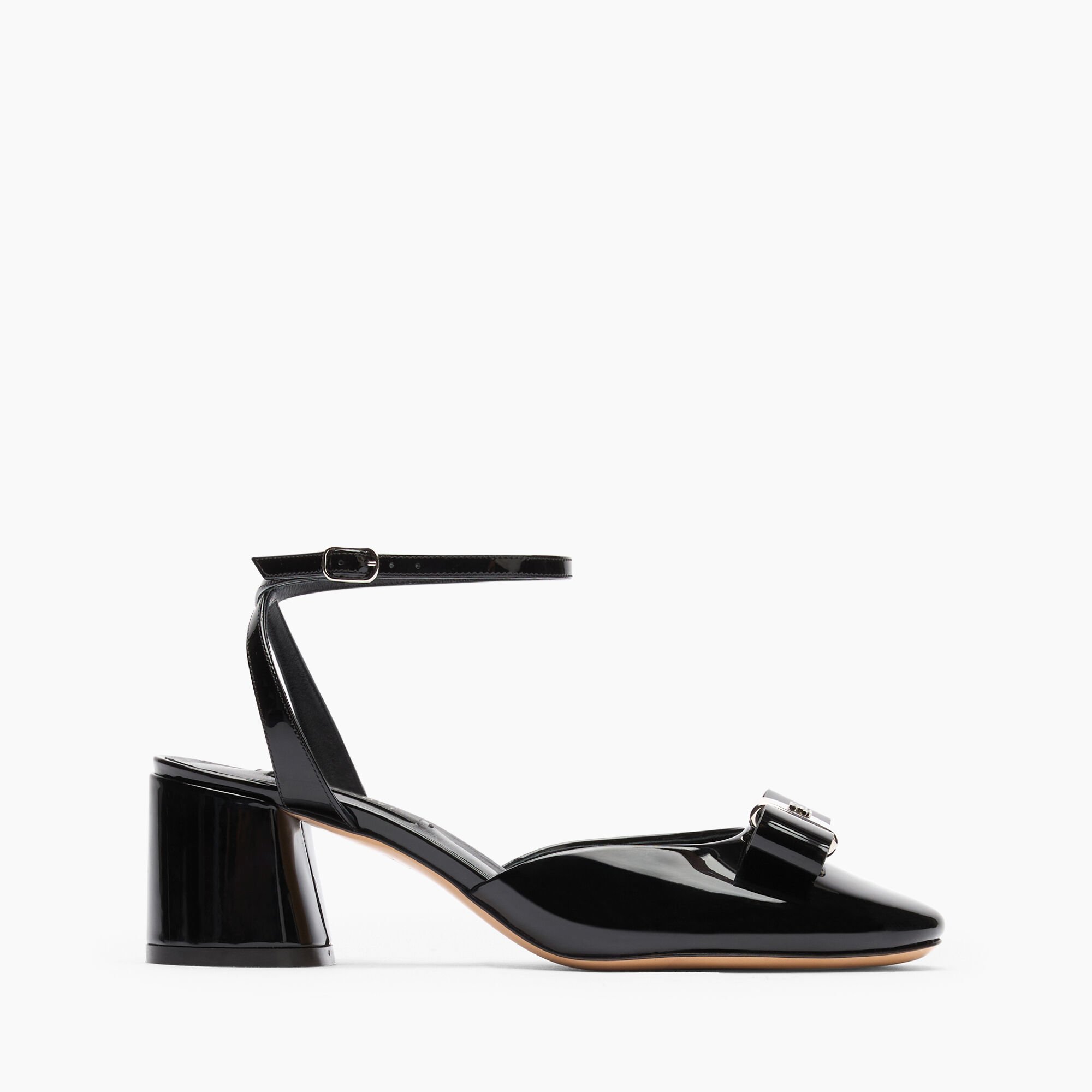 Casadei Cleo Patent Leather Open Pumps Black 1G632J0501C2623