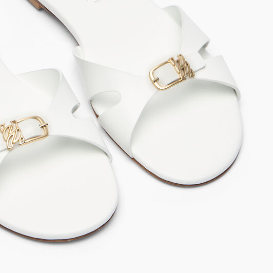 Casadei Jane Slide Sandal White 1M564B0101C2124