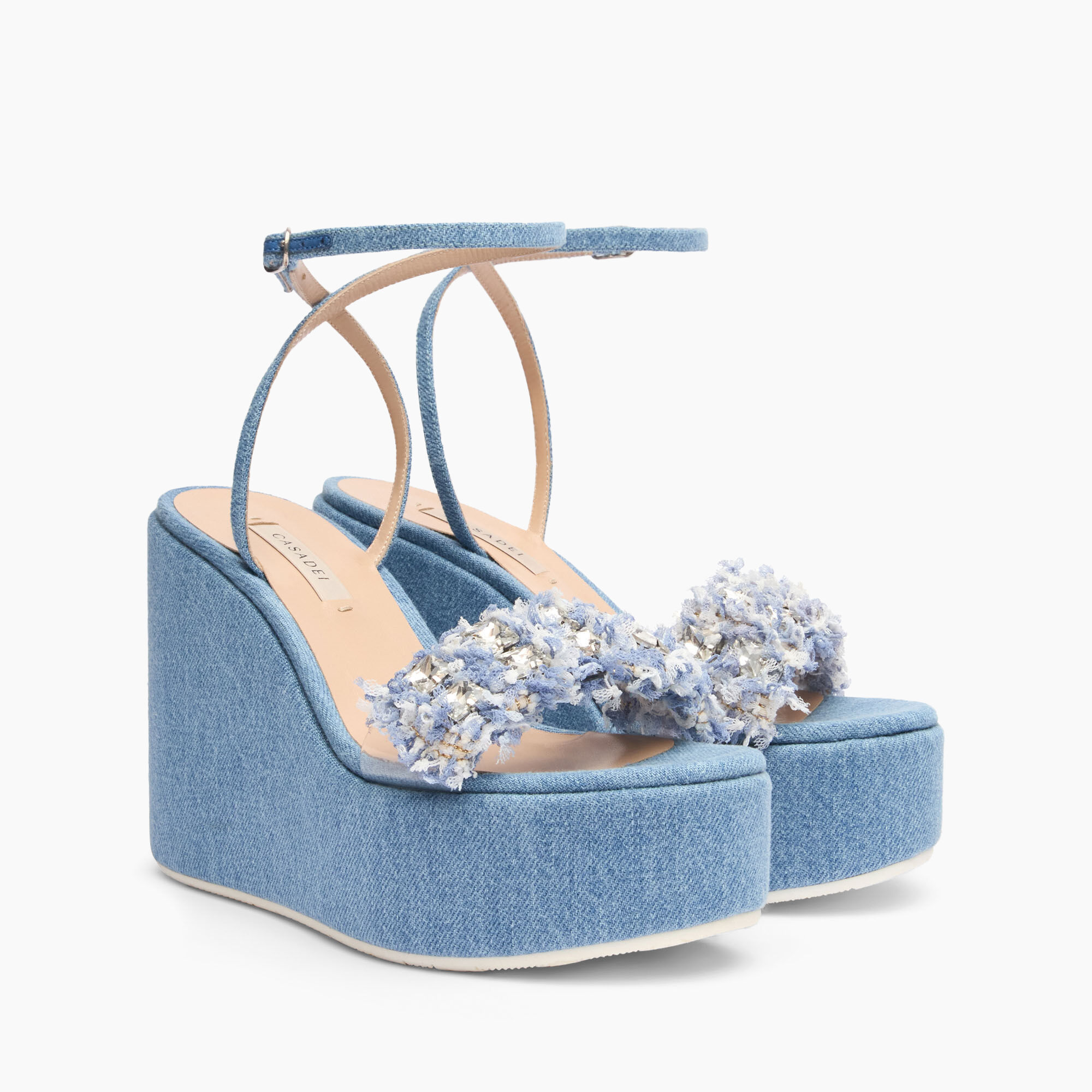 Blue jean wedge heels online