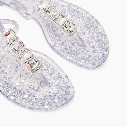 Casadei Jelly Glitter Decor Sandals Ice and Silver 2Y256J0101BHGLT
