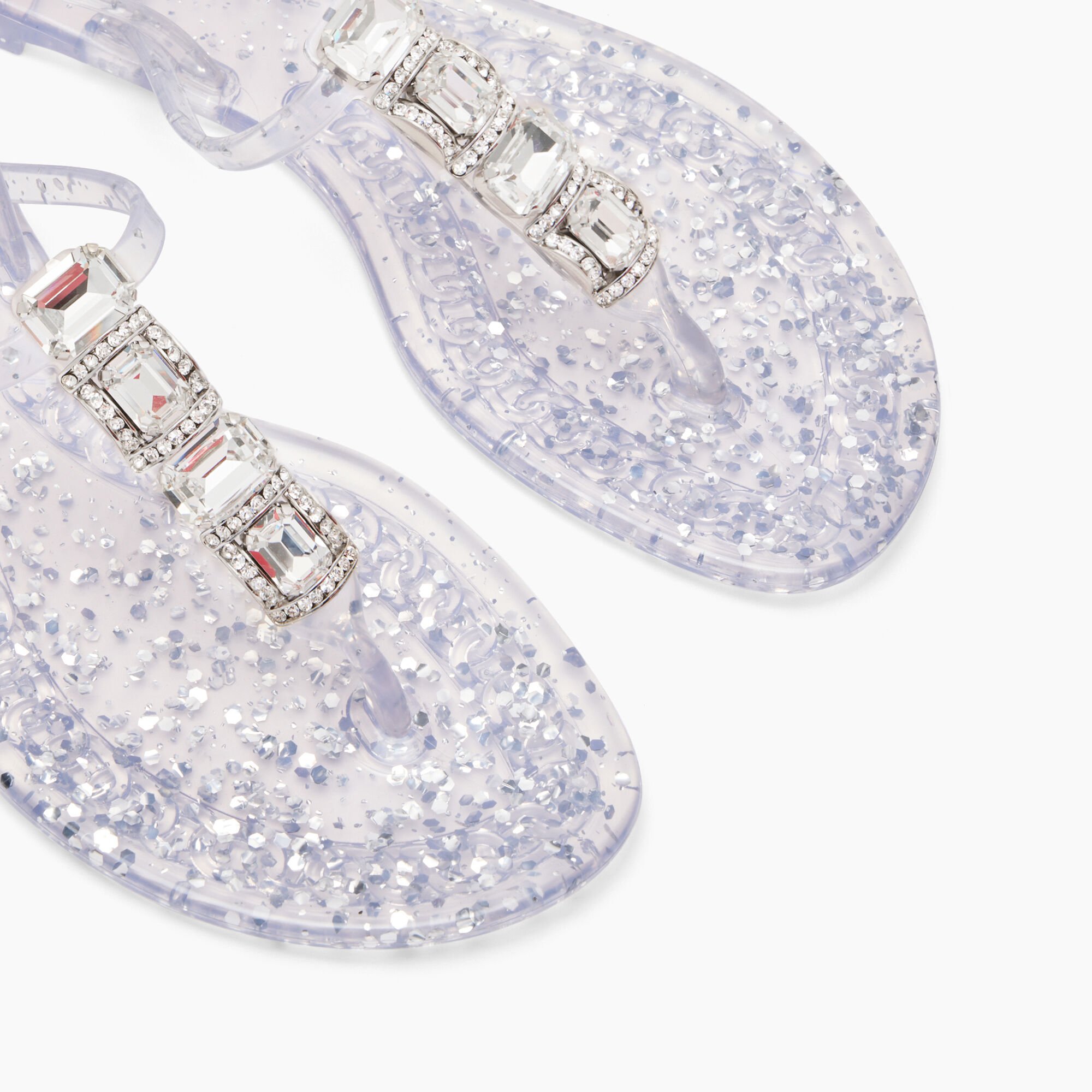 Casadei Jelly Glitter Decor Sandals Ice and Silver 2Y256J0101BHGLT