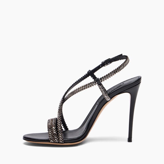 Casadei Josephine Julia Sandal Dark silver, black 1L438B1001C2953 Casadei Josephine Julia Sandal Dark silver, black 1L438B1001C2953