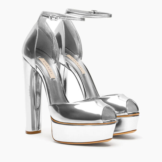 Casadei Flora Intestellar Platform Sandals Silver 1L287Y1401INTER
