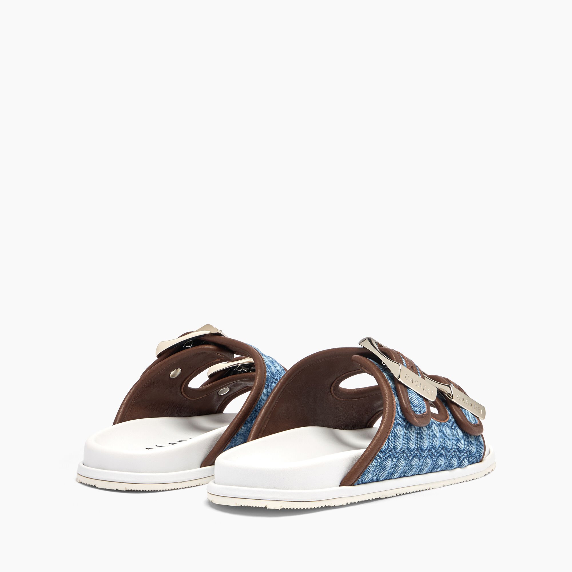 Casadei Birky Denim Flat Denim and Saddle 2M475J0201C2829