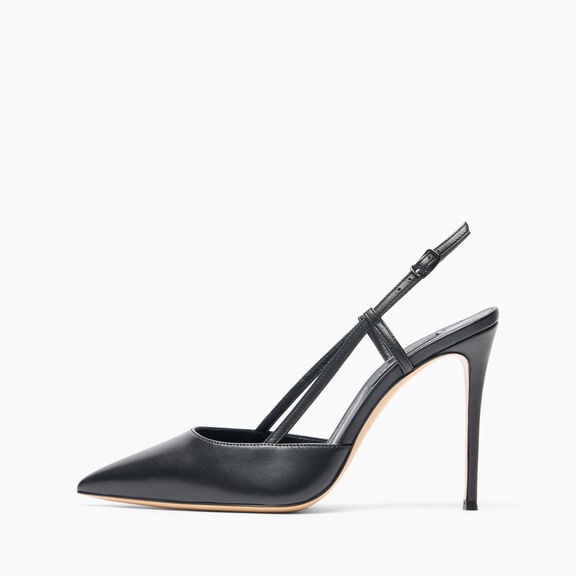 Casadei حذاء جوليا مفتوح من الخلف من الجلد Black 1G619J1001MINOR